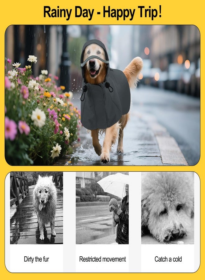 دينتران معطف مطري شديد التحمل للكلاب من دينترون مزود بغطاء رأس، مناسب للكلاب من فصيلة الراعي الألماني والمالاموت الألاسكي - حماية من جميع الأحوال الجوية للمشي لمسافات طويلة والصيد والأيام العاصفة - درزات معززة، مقاس XXXL - Image 5